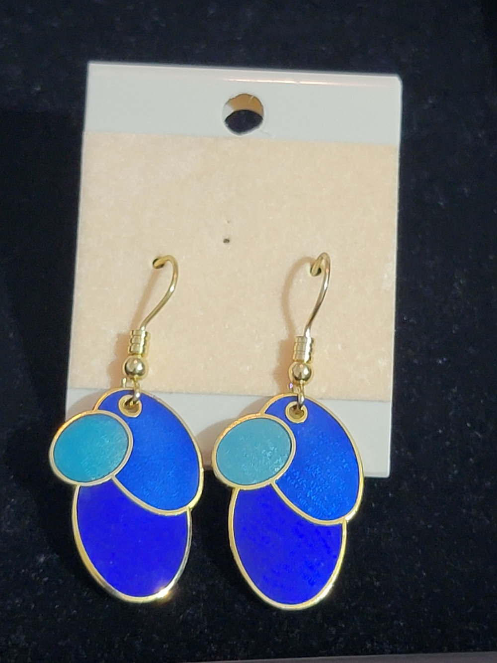 Gold-Tone Blue & Teal Enamel Drop Earrings - Women Jewelry